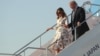 U.S. President Donald Trump and first lady Melania Trump arrive aboard Air Force One at Tokyo Haneda Airport in Tokyo, May 25, 2019.