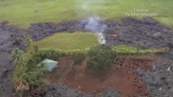 Flujo de lava llega a propiedad privada