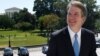 With the U.S. Supreme Court building in the background, Supreme Court nominee judge Brett Kavanaugh arrives prior to meeting with Senate Majority Leader Mitch McConnell on Capitol Hill in Washington, July 10, 2018. 